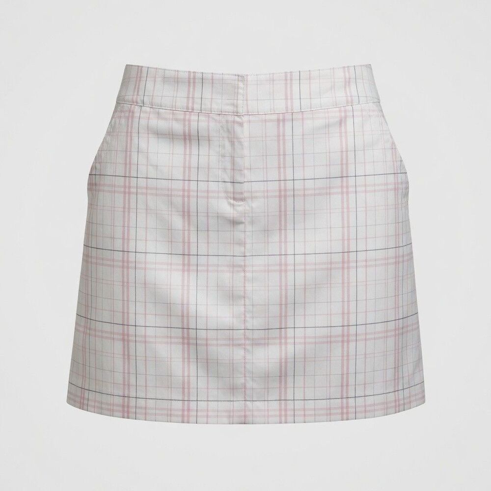IZOD Golf Skort Plaid Breast Cancer Awareness Womens 10 Pink Travel Performance